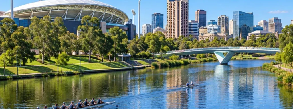 Illustration: Adelaide and the River Torrens (not a photograph).